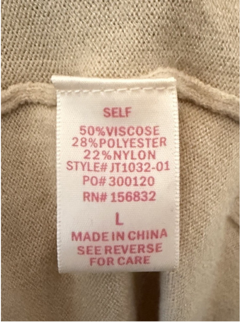 🇺🇸 So Me Lightweight Knit Dolman Sleeve Sweater Top Beige Cream Large Boho - Picture 6 of 6